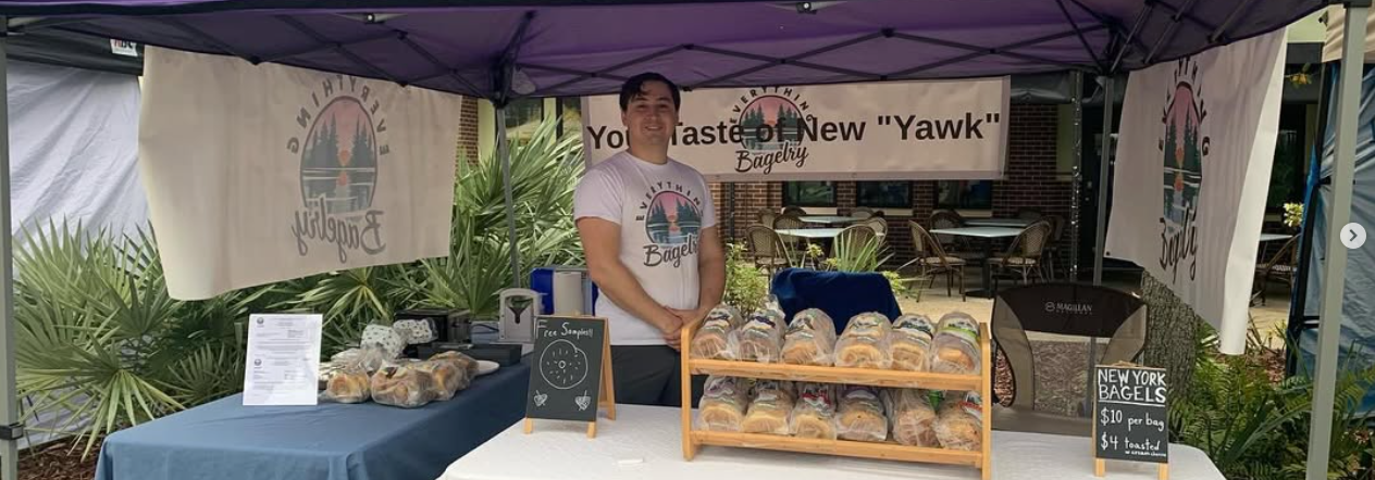 Everything Bagelry setup at a farmers market